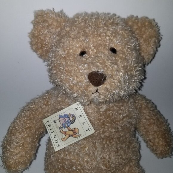 VTG Yangjee Tan Teddy Bear Plush Curly Fuzzy Brown - Picture 2 of 11